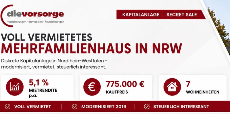 Mehrfamilienhaus mit 7 Wohneinheiten im Herzen des Ruhrgebietes